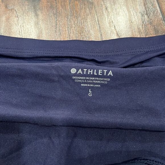 NWT Athleta Tidal Skirt dark navy size L  semi-fitted , swim fabric is smooth - Picture 6 of 8